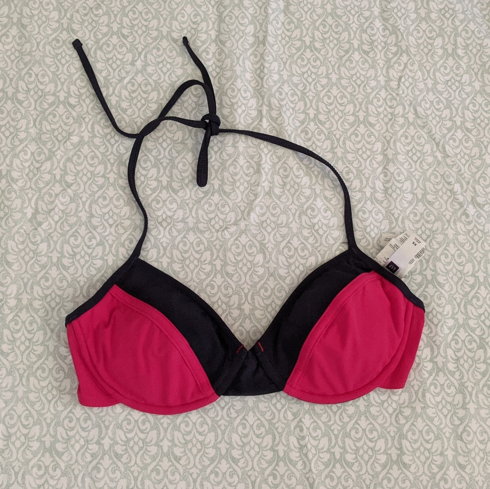 NWOT) GAP bikini top XS red navy